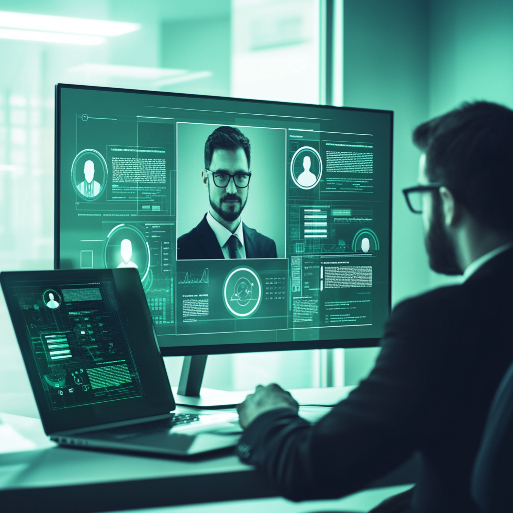 Mensch in einem virtuellen Gespräch